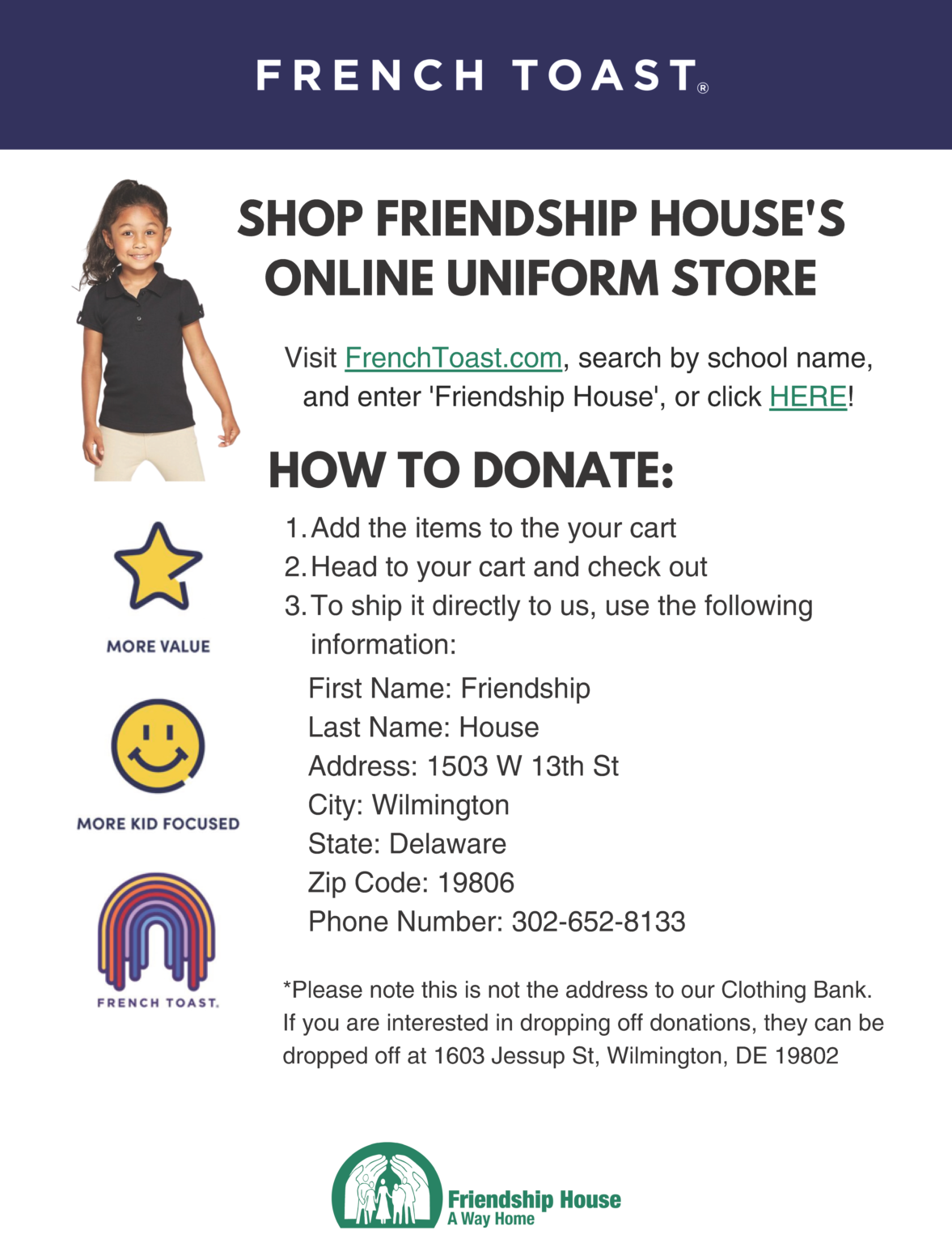 French Toast Uniform Drive Trinity Episcopal Parish